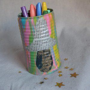 Groovy Upcycled Pencil Holder Desk Organizer